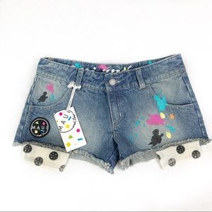 Maui and Sons PacSun Denim Shorts Paint Splash